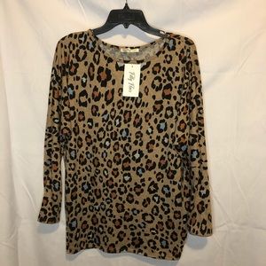 Filly Flair Leopard Print Long Sleeve Top
